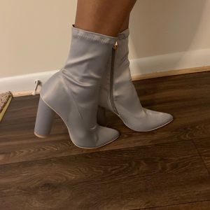 Silver sock bootie